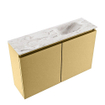 MONDIAZ TURE-DLUX Meuble toilette - 80cm - Oro - EDEN - vasque Glace - position droite - sans trou de robinet SW1103451