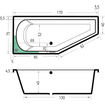 Xenz Lagoon Hoekbad - 170x75x48 - afvoer Midden - Links - Compact - acryl - wit SW102968