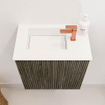 Mondiaz JOYA 40cm meuble de salle de bains WC - couleur Shadow - Vasque FAYE position Gauche 1 trou de robinet couleur Talc. SW1421443