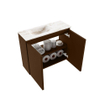 MONDIAZ TURE-DLUX Meuble toilette - 60cm - Rust - EDEN - vasque Frappe - position gauche - 1 trou de robinet SW1103015