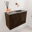 Mondiaz JOYA-DLUX 60cm toiletmeubel - kleur Walnut - Wastafel FAYE positie Rechts Zonder kraangat kleur Sombra. SW1424724