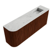 Mondiaz JOYA-DLUX 101.6cm toiletmeubel - ronding links kleur Ruby - Wastafel FAYE positie Rechts 1 kraangat kleur Opalo. SW1423732