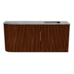 Mondiaz JOYA-DLUX 91.6cm meuble de toilette - arrondi gauche couleur Ruby - Vasque FAYE position Droite Sans trou de robinet couleur Sombra SW1425694