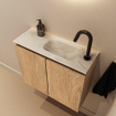MONDIAZ TURE-DLUX meuble de toilettes 60cm Washed Oak. EDEN lavabo Ostra position droite. Avec 1 trou de robinet. SW1105118