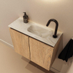 MONDIAZ TURE-DLUX Meuble toilette - 60cm - Washed Oak - EDEN - vasque Ostra - position droite - 1 trou de robinet SW1105118