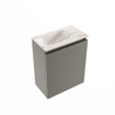 MONDIAZ TURE-DLUX Meuble toilette - 40cm - Smoke - EDEN - vasque Frappe - position gauche - sans trou de robinet SW1103023