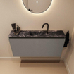 MONDIAZ TURE-DLUX Meuble toilette - 100cm - Smoke - EDEN - vasque Lava - position centrale - 1 trou de robinet SW1104092