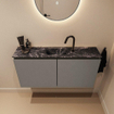 MONDIAZ TURE-DLUX meuble WC 100 cm Smoke. EDEN lavabo Lava position milieu. Avec 1 trou de robinet. SW1104092