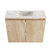 MONDIAZ TURE-DLUX Meuble toilette - 60cm - Washed Oak - EDEN - vasque Glace - position centrale - sans trou de robinet SW1103571