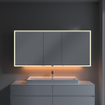 Villeroy & Boch My View Now armoire de toilette avec miroir - avec 3 portes avec éclairage LED et éclairage de lavabo 160x75x16.8cm - avec interrupteur à capteur SW702118