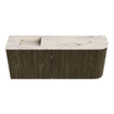 Mondiaz JOYA-DLUX Meuble de salle de bains 101,6cm - arrondi droit couleur Shadow - Vasque FAYE position Gauche 1 trou de robinet couleur Nata SW1424983