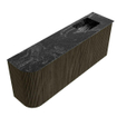 Mondiaz JOYA-DLUX Meuble de salle de bains - 101,6cm - arrondi gauche couleur Shadow - Vasque FAYE position Droite 1 trou de robinet couleur Lava SW1422980