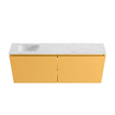 MONDIAZ TURE-DLUX Meuble toilette - 120cm - Ocher - EDEN - vasque Opalo - position gauche - sans trou de robinet SW1104459