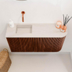 Mondiaz JOYA-DLUX 81.6cm meuble de toilette - arrondi droit couleur Ruby - Vasque FAYE position Gauche Sans trou de robinet couleur Meli. SW1425383