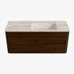 Mondiaz CIRO-DLUX Badkamermeubelset - 120x45x50cm - Solid surface wastafel Nata - 1 wasbak Rechts - zonder kraangaten - 2 lades - Walnut SW1530544