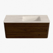 Mondiaz CIRO-DLUX Badkamermeubelset - 120x45x50cm - Solid surface wastafel Meli - 1 wasbak Rechts - zonder kraangaten - 2 lades - Walnut SW1530491