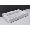 Forzalaqua Bellezza wastafel 80.5x51.5x9cm Rechthoek 1 kraangat Natuursteen Carrara gepolijst SW230734