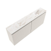 MONDIAZ TURE-DLUX Meuble de toilettes 120 cm Linen. Lavabo EDEN Frappe position droite. Sans trou de robinet. SW1102835