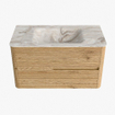 Mondiaz CIRO-DLUX Badkamermeubelset - 90x45x50cm - Solid surface wastafel Frappe - 1 wasbak Midden - 1 kraangat - 2 lades - Oak SW1530823