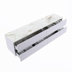 MONDIAZ VICA-DLUX Ensemble meuble de salle de bains - 200cm - meuble bas cale - 4 tiroirs - lavabo encastré cloud à droite - sans trous de robinetterie - version haute 60cm - frape SW1089061