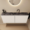 MONDIAZ TURE-DLUX Meuble toilette - 120cm - Talc - EDEN - vasque Lava - position centrale - 1 trou de robinet SW1103612