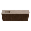 Mondiaz JOYA-DLUX Meuble de salle de bains 111.6cm - arrondi droit couleur Walnut - Vasque FAYE position Gauche Sans trou de robinet couleur Saba SW1424690