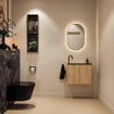 MONDIAZ TURE-DLUX Meuble toilette - 60cm - Washed Oak - EDEN - vasque Lava - position gauche - 1 trou de robinet SW1104111