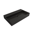 Saniclass Legend Meuble-lavabo - 80x47x13 cm - avec trop-plein - 1 vasque - sans trou pour robinet - céramique - noir mat SW156402