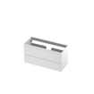 INK Wastafelonderkast - 100x40x52cm - 2 lades - greeploos - MDF lak wit mat SB1241020