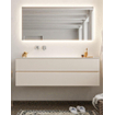 Mondiaz VICA Meuble Linen avec 2 tiroirs 150x50x45cm vasque lavabo Cloud gauche sans trou de robinet SW411026