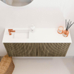 Mondiaz JOYA 90cm toiletmeubel - kleur Dusk - Wastafel FAYE positie Links 1 kraangat kleur Talc. SW1426195