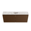 MONDIAZ TURE-DLUX Meuble toilette - 120cm - Rust - EDEN - vasque Glace - position centrale - sans trou de robinet SW1103545