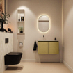 MONDIAZ TURE-DLUX Meuble de toilettes 80 cm Oro. EDEN lavabo Ostra position gauche. Sans trou de robinet. SW1104956
