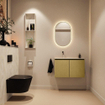 MONDIAZ TURE-DLUX Meuble toilette - 80cm - Oro - EDEN - vasque Ostra - position gauche - sans trou de robinet SW1104956