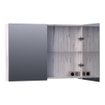 BRAUER Plain Spiegelkast - 100x70x15cm - 2 links/rechtsdraaiende spiegeldeuren - MFC - Birch SW499529