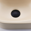 QeramiQ Fuente Ensemble lave-mains - 40x21.5x12cm - droit - lisse - semi-circulaire - 1 trou de robinet - céramique - robinet de lavabo noir mat - bouchon de vidage - siphon abaissé - beige SW1232798
