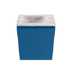 MONDIAZ TURE-DLUX Meuble toilette - 40cm - Jeans - EDEN - vasque Glace - position gauche - sans trou de robinet SW1103296