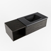 MONDIAZ BUKLA Meuble de salle de bains 120cm avec module ouvert 40 couleur Dark Brown avec 1 tiroir. Lavabo CLOUD à droite 0 trous de robinet couleur Urban. SW1382128