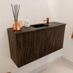 Mondiaz JOYA-DLUX 80cm meuble de salle de bains - couleur Walnut - Vasque FAYE position Milieu 1 trou de robinet couleur Lava SW1422461