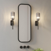 Astro Tacoma Single Applique/Plafonnier - 230V - IP44 - cylindre - cannelé - verre fumé - noir mat SW1566429
