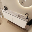 MONDIAZ TURE-DLUX meuble WC 120 cm Talc. EDEN lavabo Glace position droite. Avec 1 trou de robinet. SW1103176