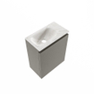 MONDIAZ TURE-DLUX Meuble toilette - 40cm - Smoke - EDEN - vasque Ostra - position gauche - sans trou de robinet SW1105125