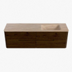 Mondiaz CIRO-DLUX Meuble de salle de bains - 160x45x50cm - vasque en solid surface Saba - 1 lavabo à droite - 1 trou de robinet - 4 tiroirs - Noyer SW1530699