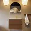 Mondiaz VICA-DLUX Ensemble de meuble de salle de bain - 70cm - meuble sous-vasque reposant - 2 tiroirs - lavabo encastrée cloud milieu - 1 trou de robinet - version haute de 60cm - opalo SW1086406