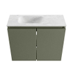 MONDIAZ TURE-DLUX Meuble de toilette 60cm Army. Lavabo EDEN Opalo position gauche. Avec 1 trou de robinet. SW1104212