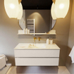 MONDIAZ VICA-DLUX Ensemble meuble de salle de bains - 120cm - sous-meuble linen - 2 tiroirs - lavabo encastré cloud central - sans trous de robinet - version haute 60cm - frape SW1088953