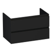 BRAUER Joy meuble sous-lavabo 80 2 tiroirs softclose - sans poignée - 1 découpe pour siphon - noir mat SW1201162
