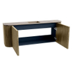 Mondiaz JOYA-DLUX Meuble de salle de bains 113.2cm - arrondis gauche et droite couleur Dusk - Vasque FAYE position Milieu 1 trou de robinet couleur Arena SW1425793