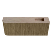 Mondiaz JOYA-DLUX Meuble de salle de bains 111.6cm - arrondi gauche couleur Dusk - Vasque FAYE position Droite 1 trou de robinet couleur Saba. SW1426093
