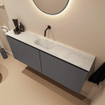 MONDIAZ TURE-DLUX Meuble toilette - 120cm - Dark Grey - EDEN - vasque Opalo - position centrale - sans trou de robinet SW1104281